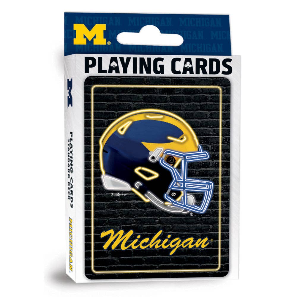 Michigan Wolverines Neon-Styled Playing Cards - 54 Card Deck