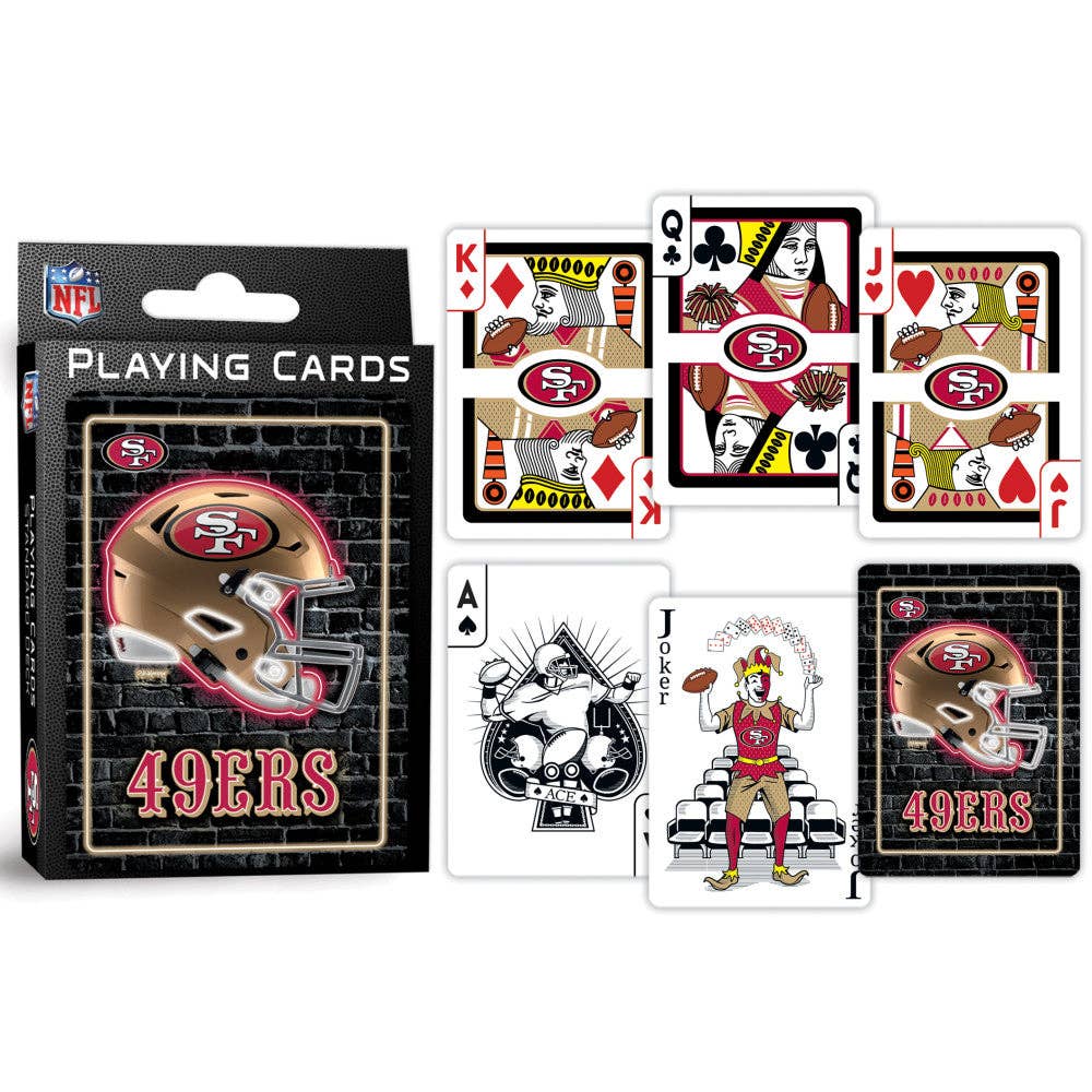 San Francisco 49ers Neon-Styled Playing Cards - 54 Card Deck