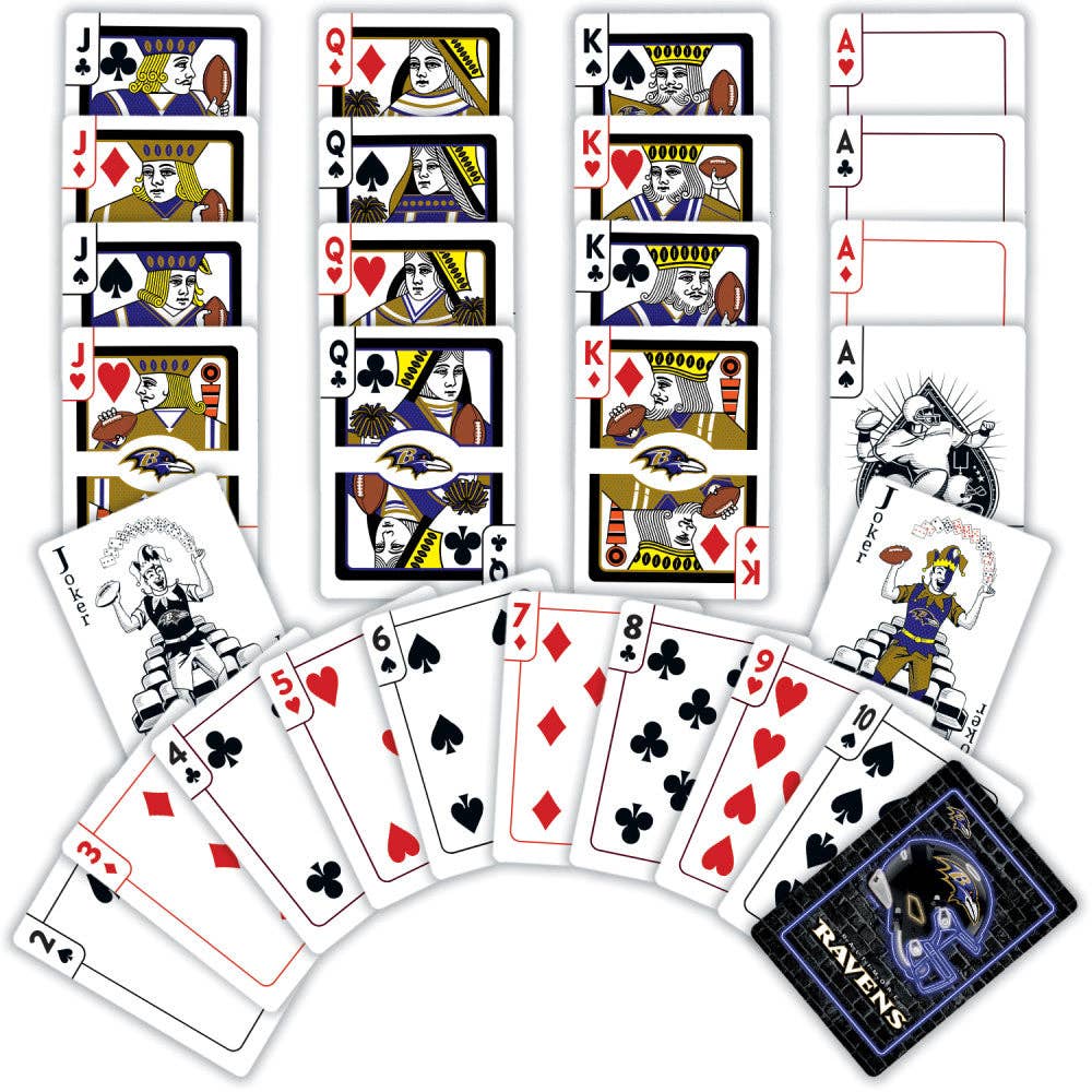 Baltimore Ravens Neon-Styled Playing Cards - 54 Card Deck