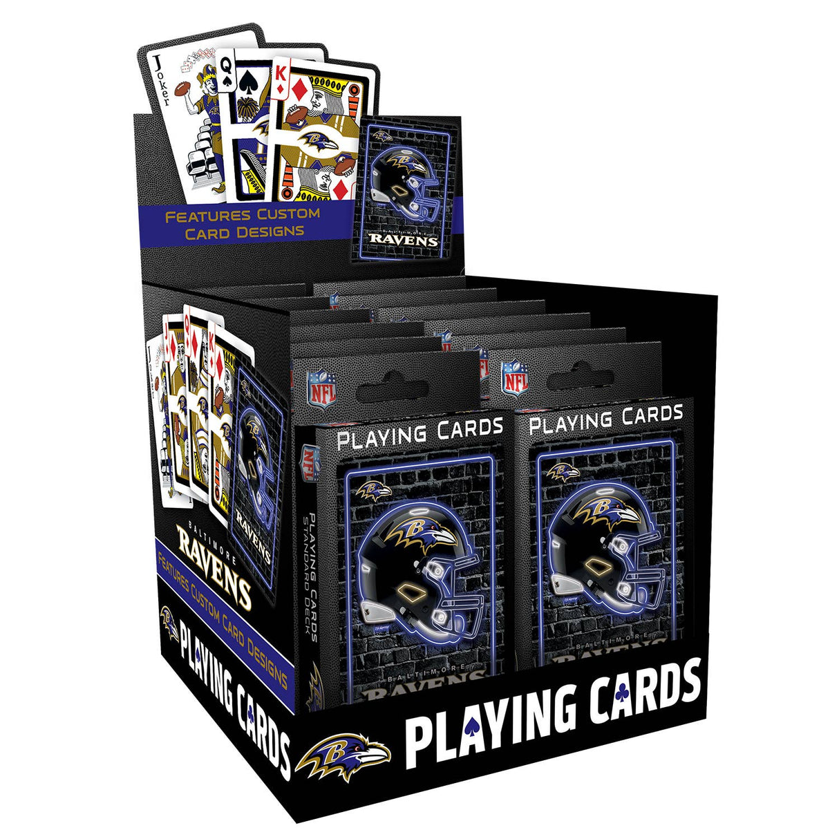 Baltimore Ravens Neon-Styled Playing Cards - 54 Card Deck
