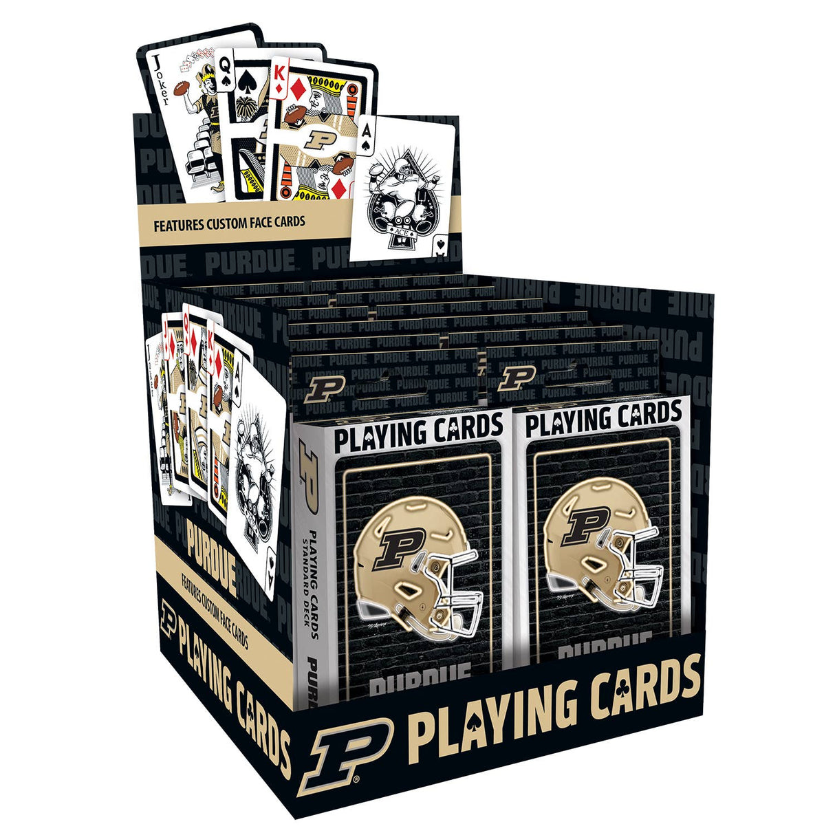 Purdue Boilermakers Neon-Styled Playing Cards - 54 Card Deck