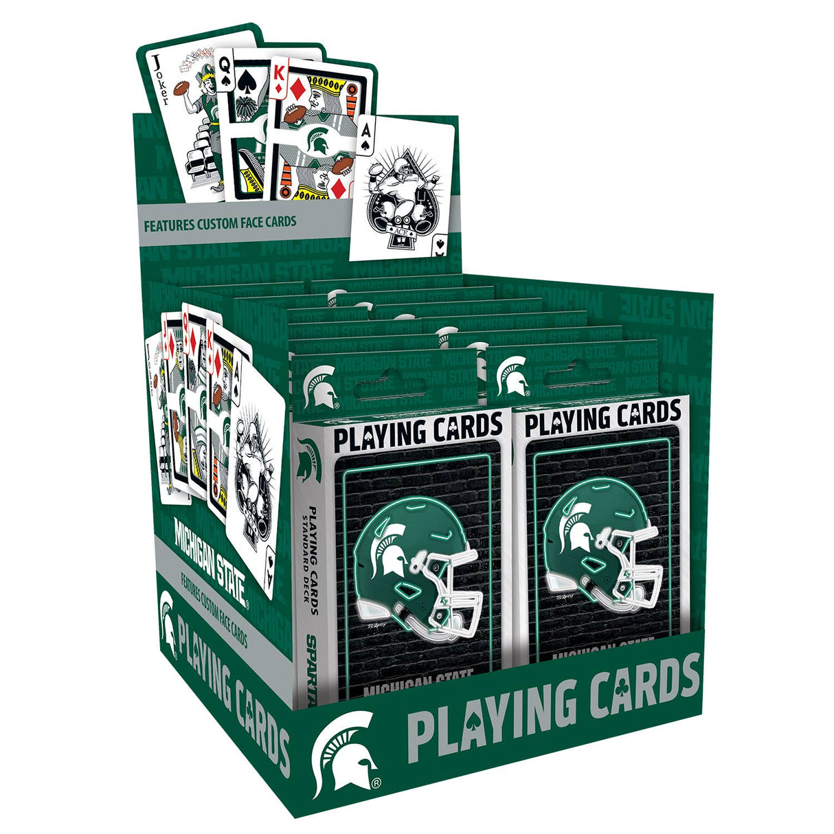 Michigan State Spartans Neon-Styled Playing Cards - 54 Card Deck