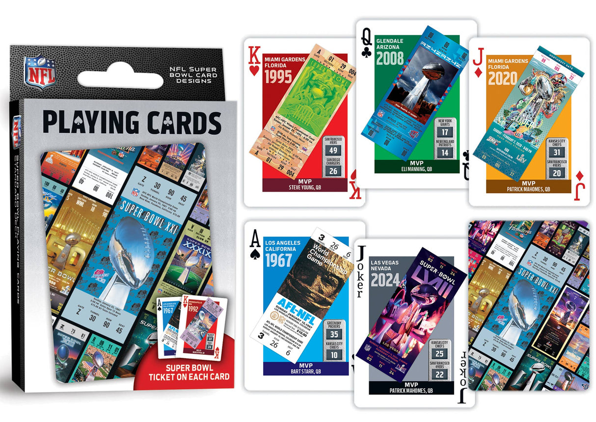 NFL Super Bowl Ticket Playing Cards
