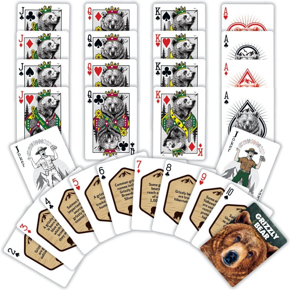 Grizzly Bear Playing Cards - 54 Card Deck – Collectible Playing Cards