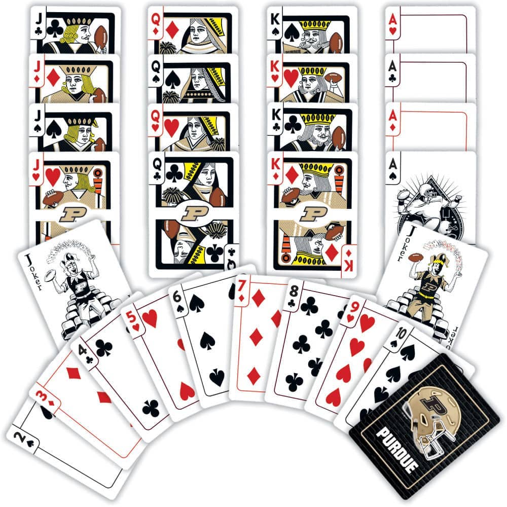 Purdue Boilermakers Neon-Styled Playing Cards - 54 Card Deck