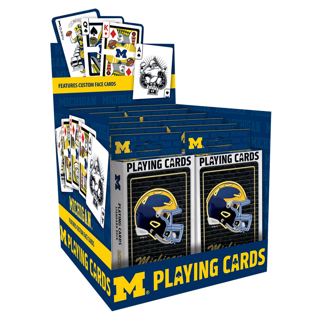 Michigan Wolverines Neon-Styled Playing Cards - 54 Card Deck