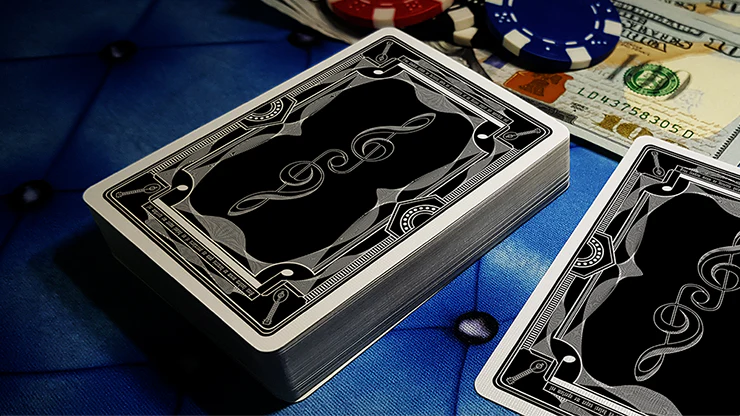 Treble Clef Black Playing Cards