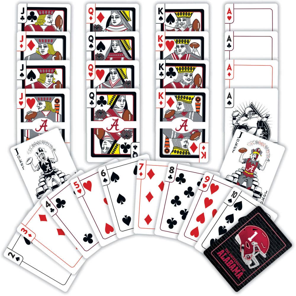 Alabama Crimson Tide Neon-Styled Playing Cards - 54 Card Deck