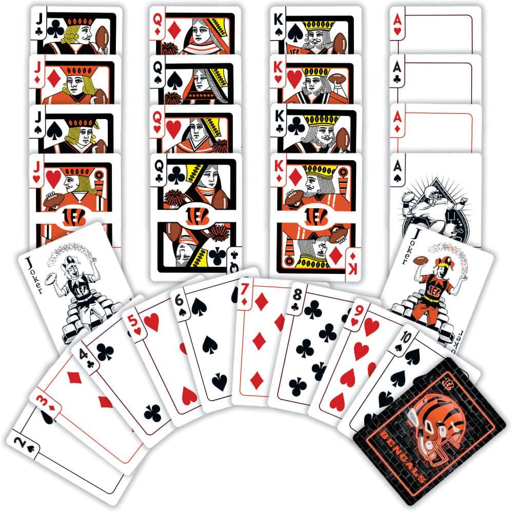 Cincinnati Bengals Neon-Styled Playing Cards - 54 Card Deck