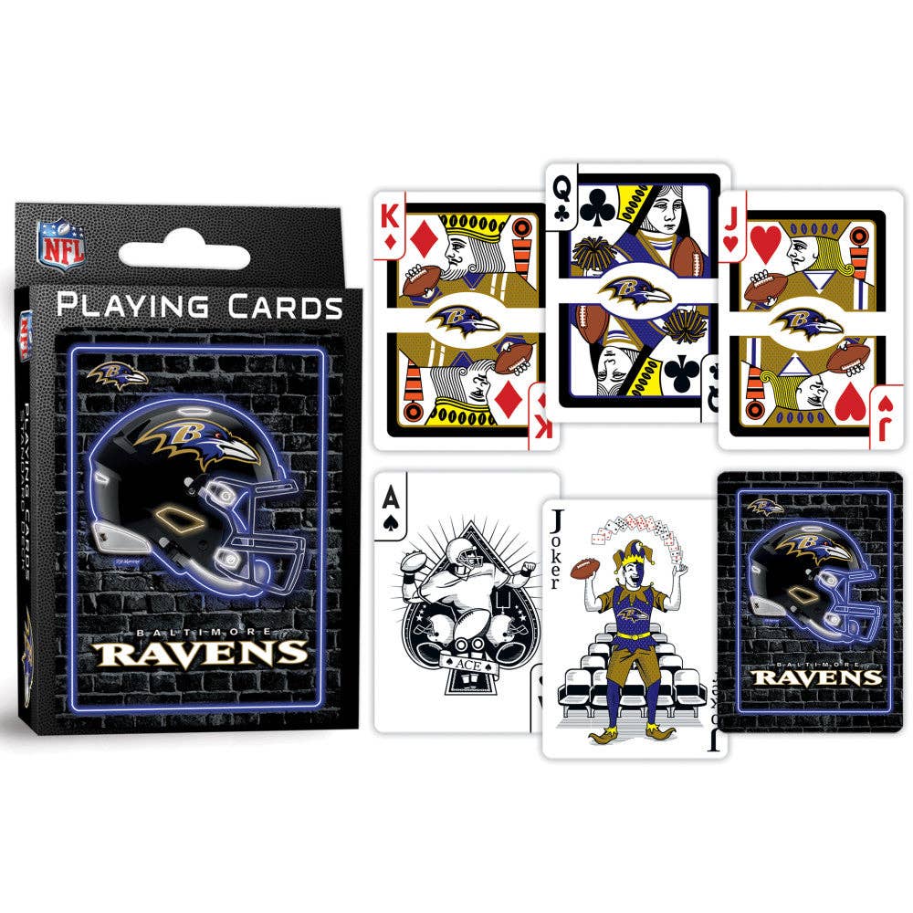 Baltimore Ravens Neon-Styled Playing Cards - 54 Card Deck