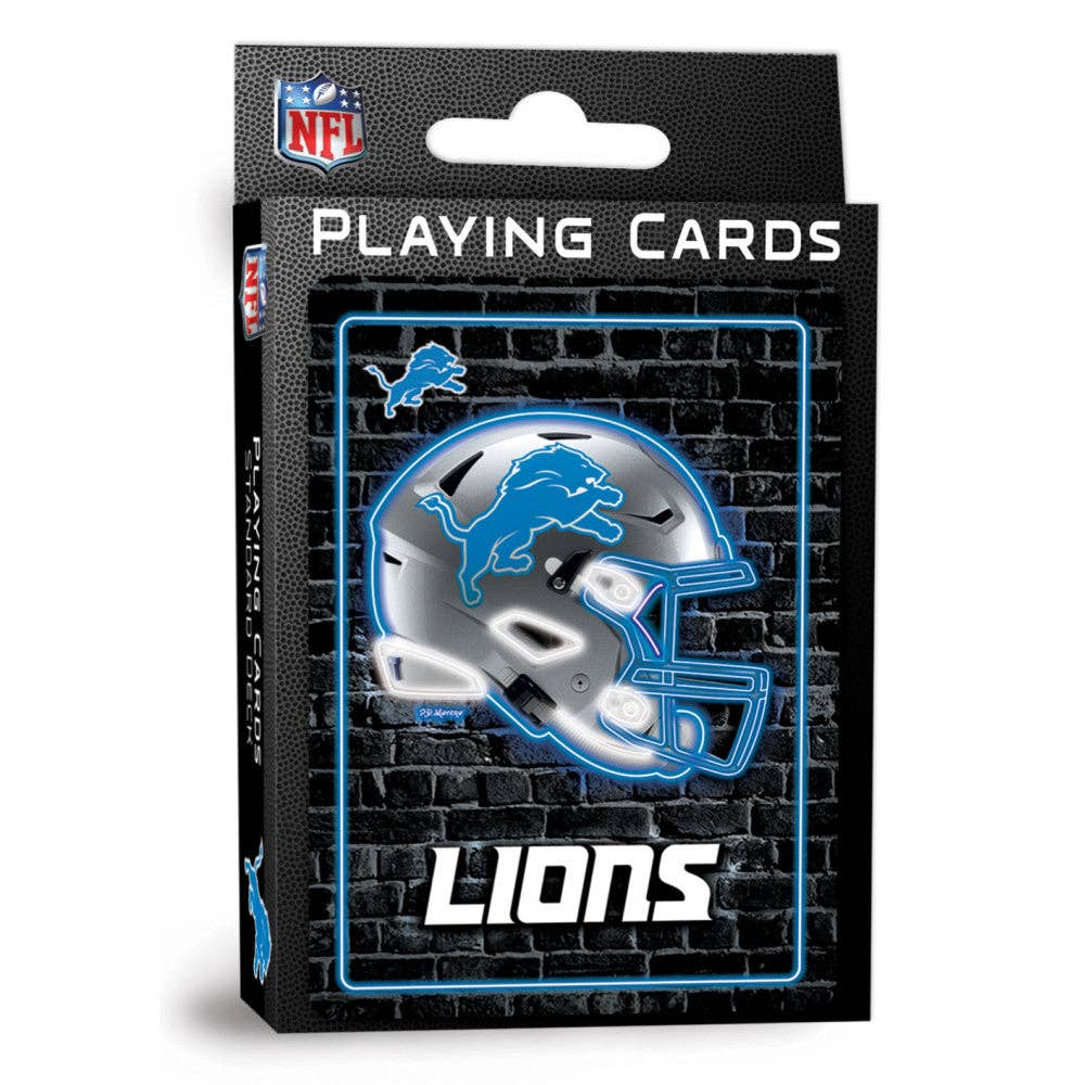 Detroit Lions Neon-Styled Playing Cards - 54 Card Deck