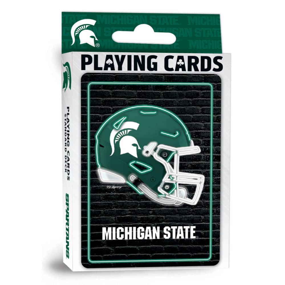 Michigan State Spartans Neon-Styled Playing Cards - 54 Card Deck