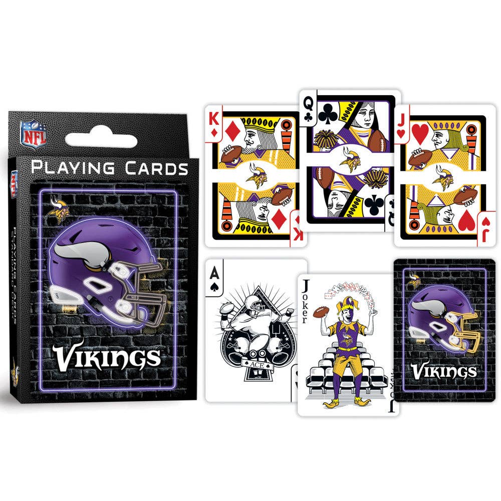 Minnesota Vikings Neon-Styled Playing Cards - 54 Card Deck