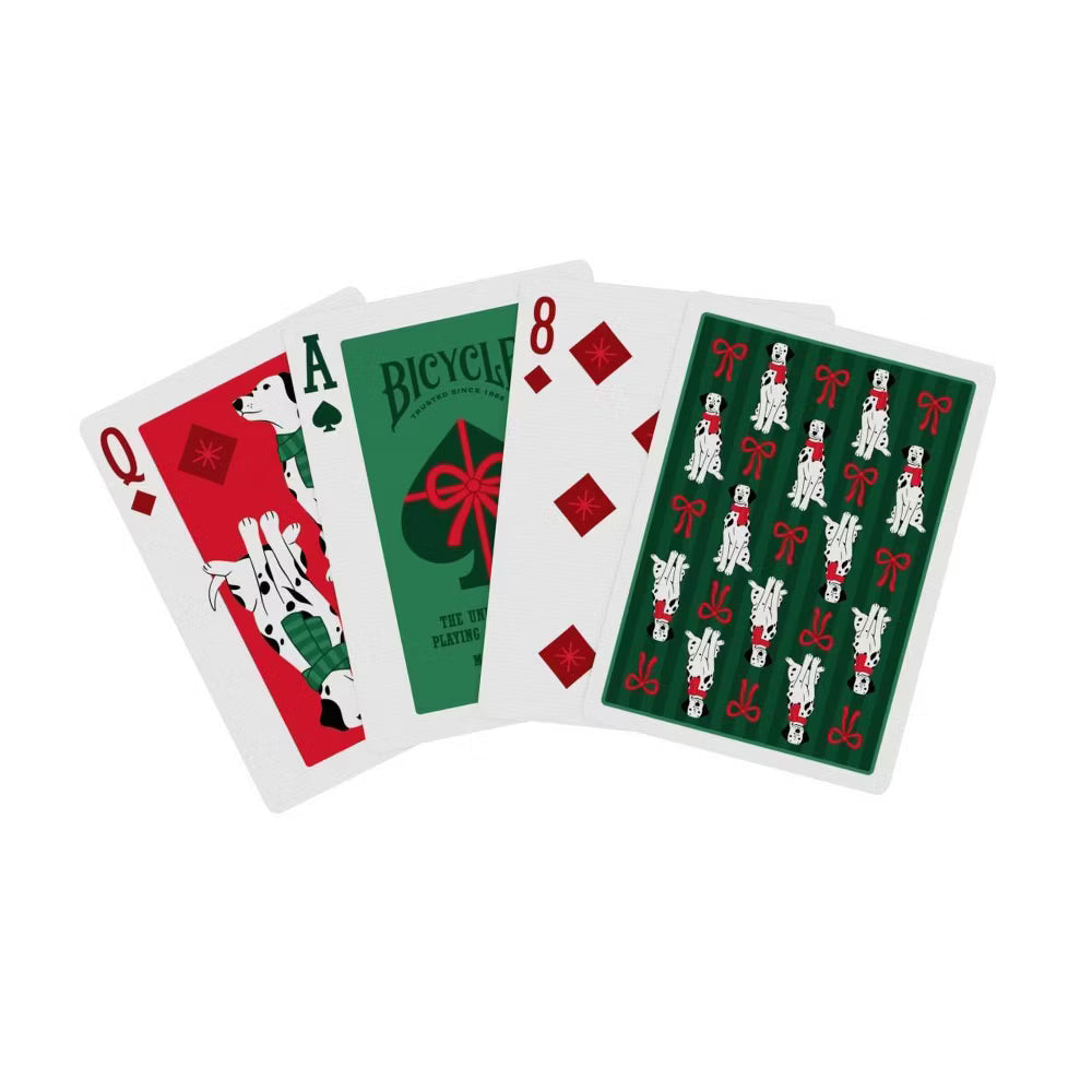 Bicycle Dalmatians Green Playing Cards – Holiday Dog-Themed Deck