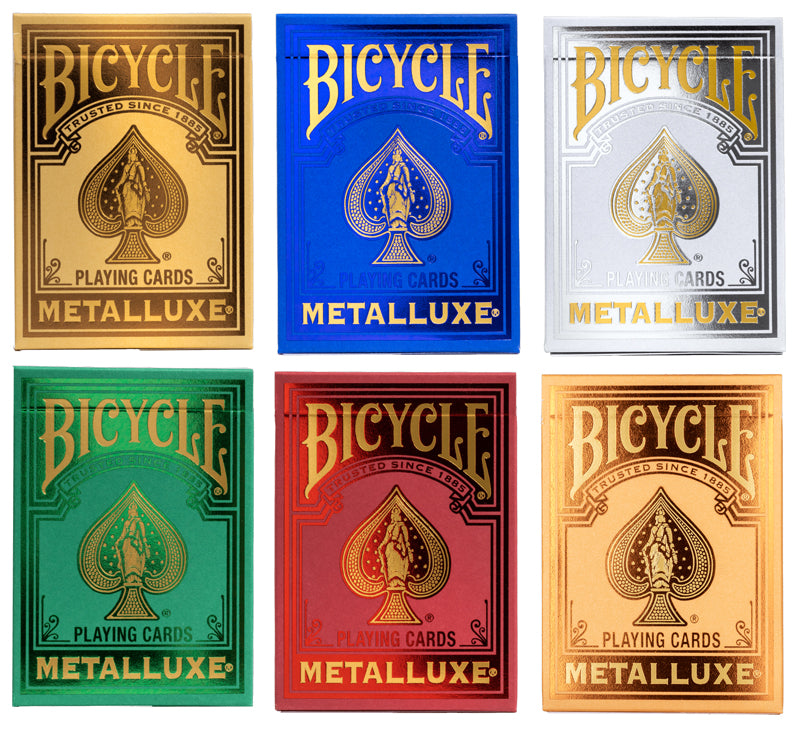 Bicycle Metalluxe 6 Deck Set (Gold, Blue, Silver, Green, Red and