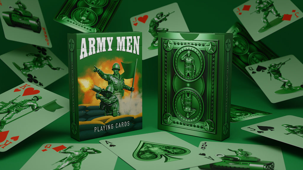 Army Men Playing Cards