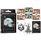 Miami Dolphins Neon-Styled Playing Cards - 54 Card Deck