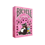 Naipes de gato en bicicleta (rosa)