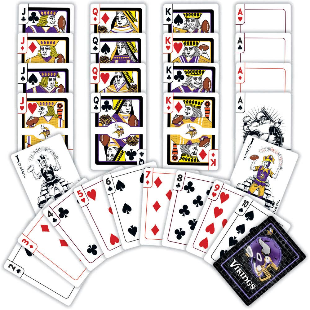 Minnesota Vikings Neon-Styled Playing Cards - 54 Card Deck