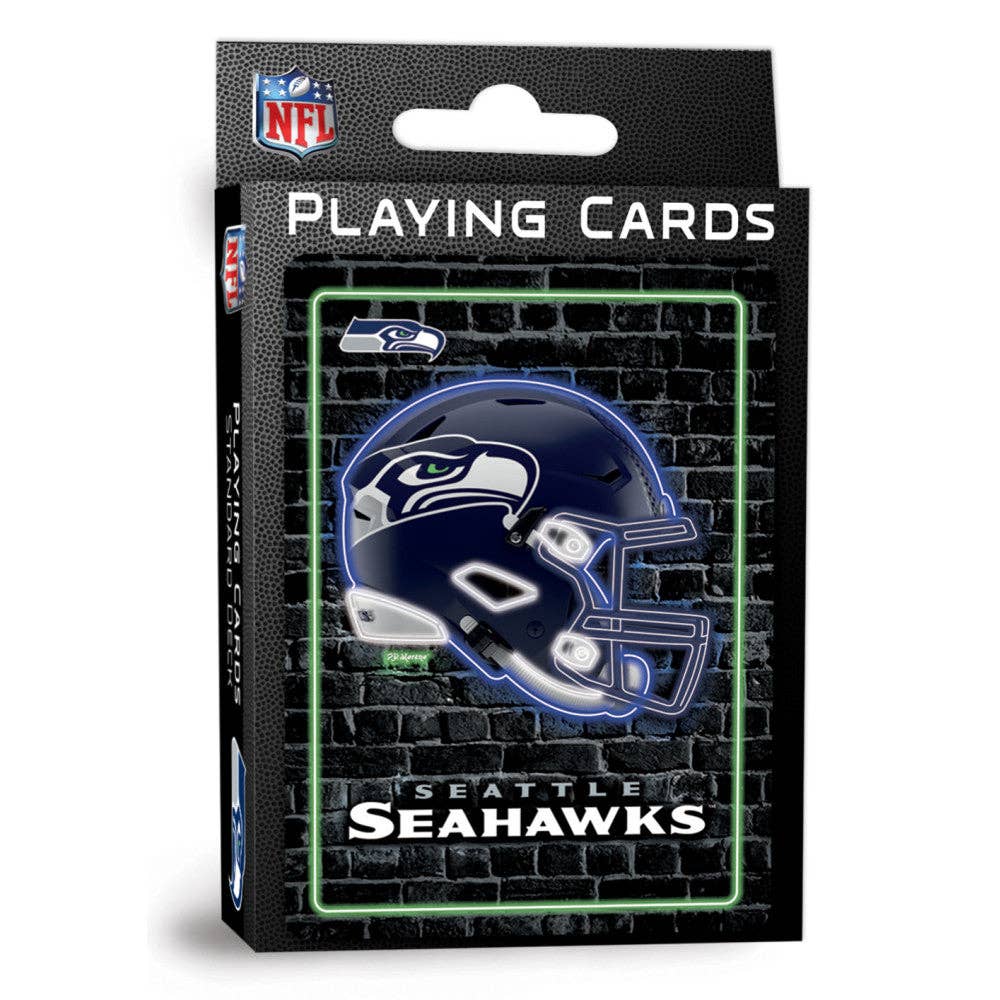 Seattle Seahawks Neon-Styled Playing Cards - 54 Card Deck