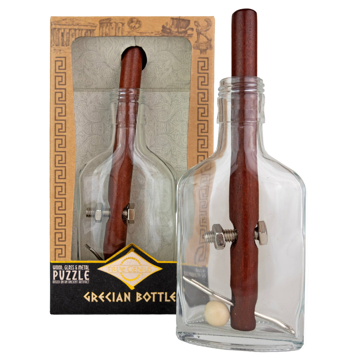 True Genius Grecian Bottle Glass Brain Teaser