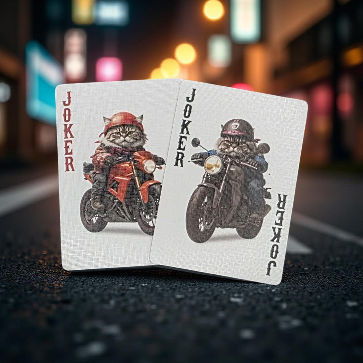 Biker Cats Playing Cards