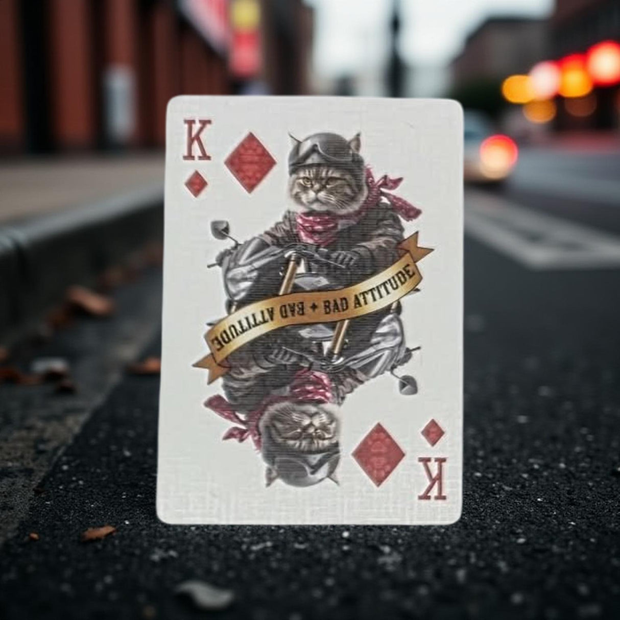 Biker Cats Playing Cards