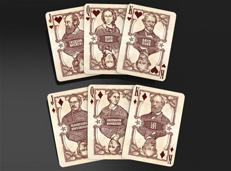 Bicycle Civil War Playing Cards by Jackson Robinson (Confederate Red)