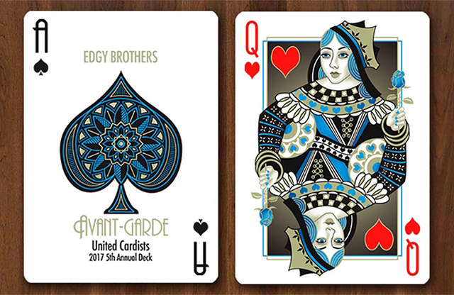 Naipes Avant-Garde United Cardists 2017 de Edgy Brothers (azul)