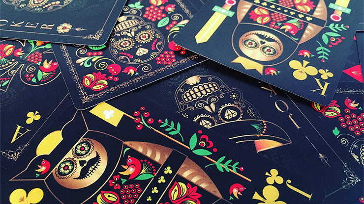 Calaveras de Azucar Black Edition Playing Cards Printed by USPCC