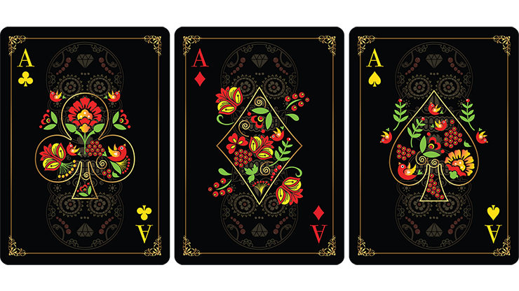 Calaveras de Azucar Black Edition Playing Cards Printed by USPCC