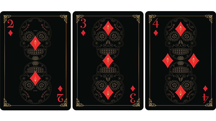 Calaveras de Azucar Black Edition Playing Cards Printed by USPCC