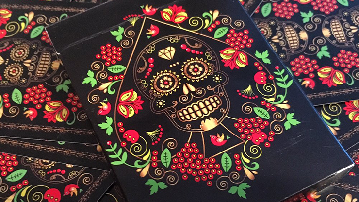 Calaveras de Azucar Black Edition Playing Cards Printed by USPCC