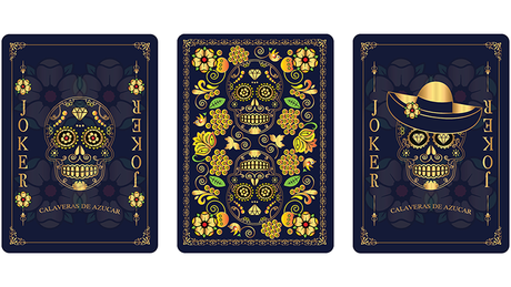 Calaveras de Azucar Blue Edition Playing Cards Printed by USPCC