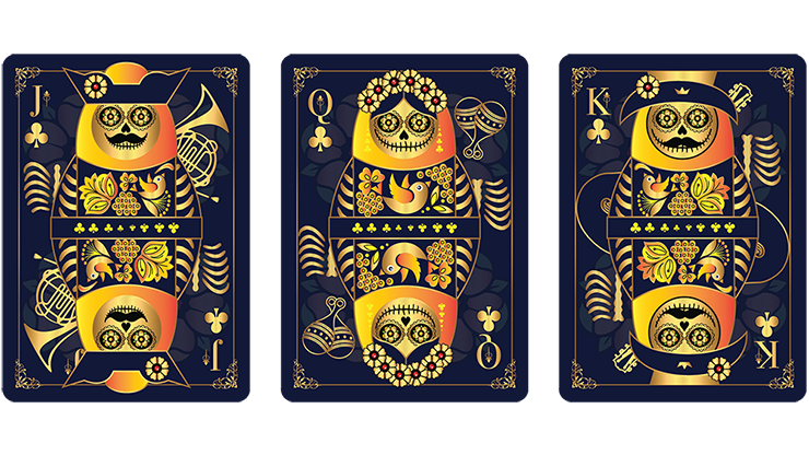 Calaveras de Azucar Blue Edition Playing Cards Printed by USPCC