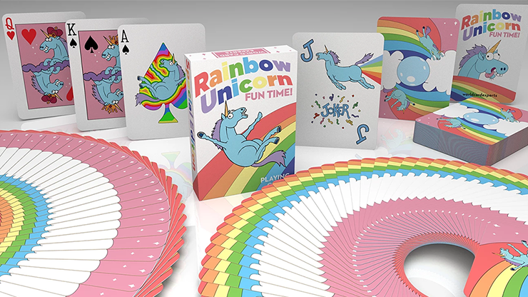 ¡Tiempo de diversión del unicornio arcoíris! Naipes de Handlordz