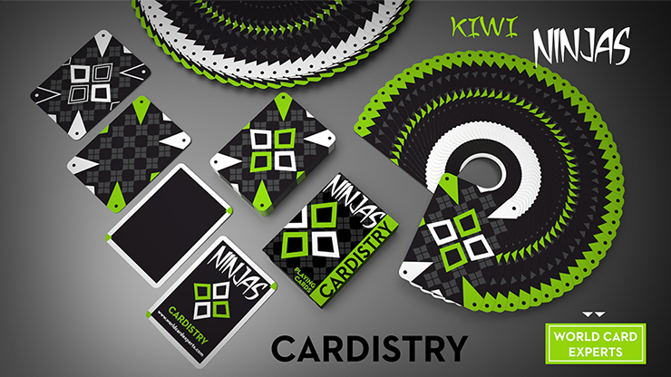 Naipes Cardistry Kiwi Ninjas (verde) de World Card Experts