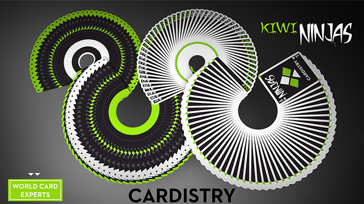 Naipes Cardistry Kiwi Ninjas (verde) de World Card Experts