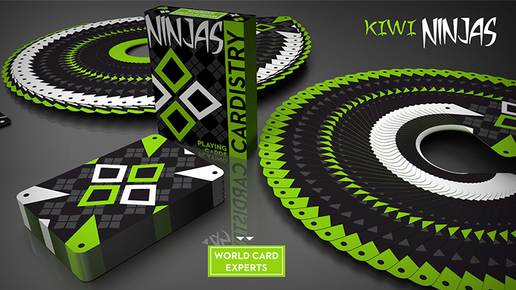 Naipes Cardistry Kiwi Ninjas (verde) de World Card Experts