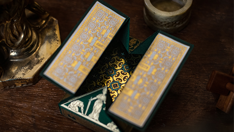 Gilded Limited Edition 2020 National Playing Card Deck Pandoras Box (Green & Gold) (Disease) by Seasons Playing Card
