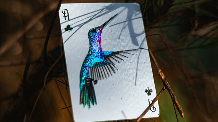 Marvelous Hummingbird Feathers (Blue) Playing Cards by Kellar