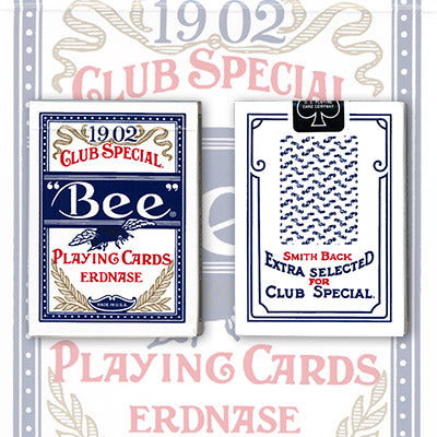 Erdnase 1902 Bee Playing Cards - Blue Smith No. 2 Back (acabado Cambric) - Edición limitada por Conjuring Arts