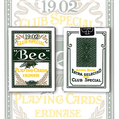 Erdnase 1902 Bee Playing Cards - Green Acorn Back (Cambric Finish) - Limited Edition by Conjuring Arts