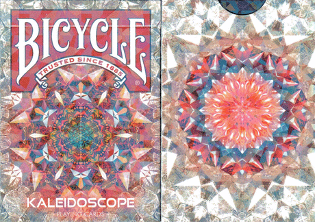 Bicycle Kaleidoscope Red (Gilded Red) Playing Cards