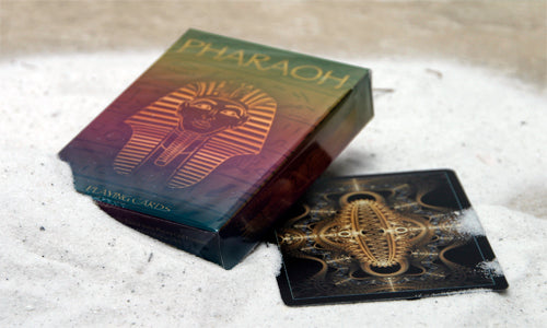 Limited Edition Walnut Pharaoh (Gold Foil Engraved) Playing Card Box & 1 Limited Edition Foil Pharaoh Deck