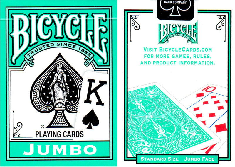 Bicycle Teal Jumbo Index Playing Cards