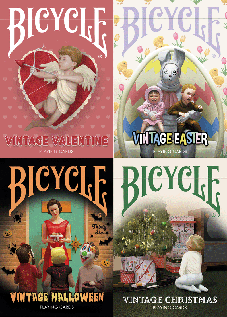 Bicycle Vintage Holiday Collection 4 Decks Collectible Playing Cards