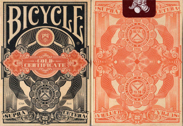 Bicycle Branded Gold Certificate Playing Cards by Jackson Robinson - (Out Of Print)