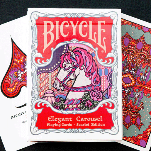 Bicycle Elegant Carousel Royal Red Playing Cards