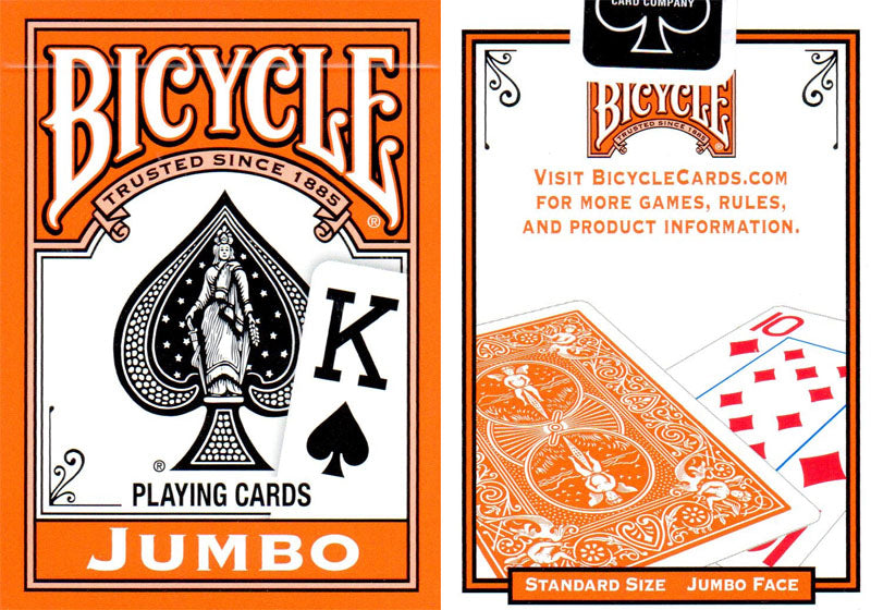 Bicycle Orange Jumbo Index Playing Cards